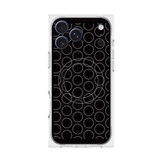 Premium Square Case with MagSafe［ Dot Circle - Black ］