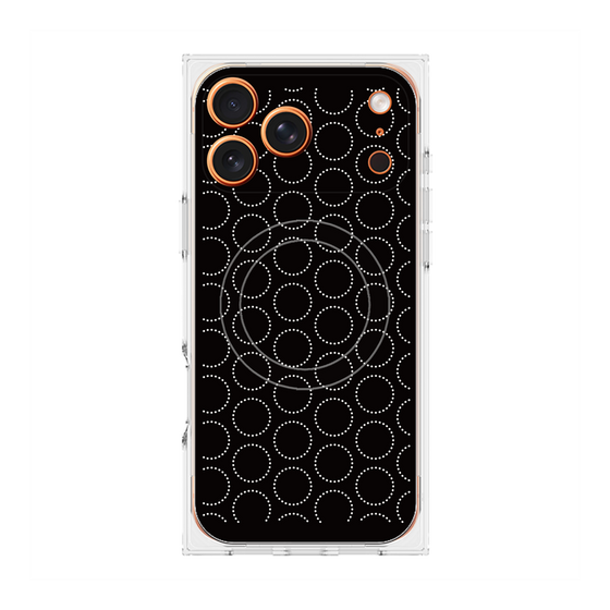 Premium Square Case with MagSafe［ Dot Circle - Black ］