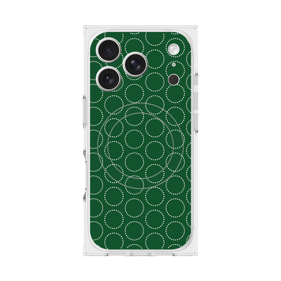 Premium Square Case with MagSafe［ Dot Circle - Green ］