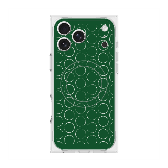 Premium Square Case with MagSafe［ Dot Circle - Green ］