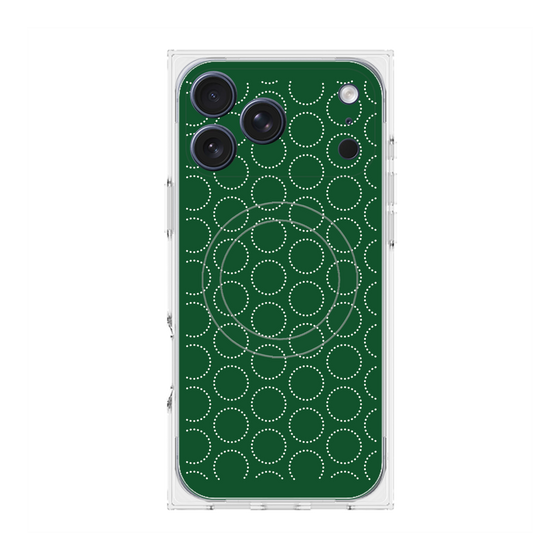 Premium Square Case with MagSafe［ Dot Circle - Green ］