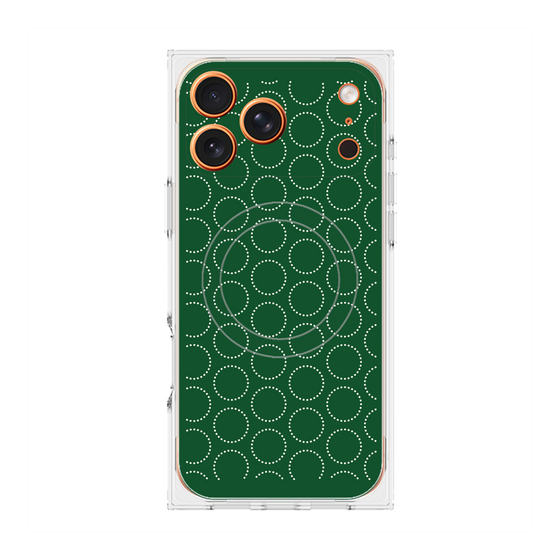 Premium Square Case with MagSafe［ Dot Circle - Green ］
