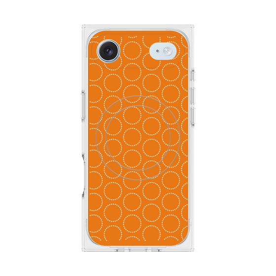 Premium Square Case with MagSafe［ Dot Circle - Orange ］