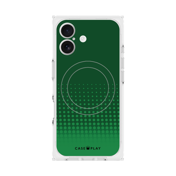 Premium Square Case with MagSafe［ Dot Gradation - Green ］