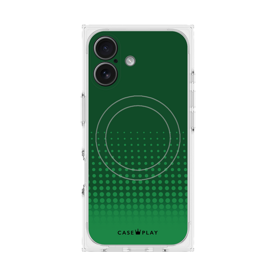 Premium Square Case with MagSafe［ Dot Gradation - Green ］