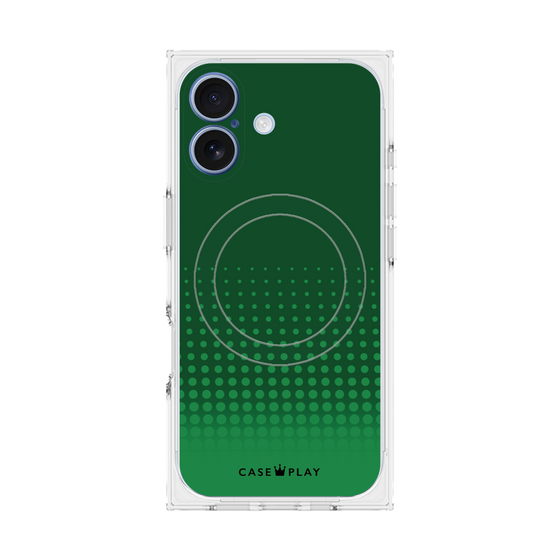 Premium Square Case with MagSafe［ Dot Gradation - Green ］