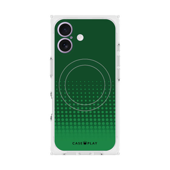Premium Square Case with MagSafe［ Dot Gradation - Green ］