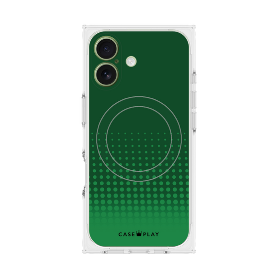 Premium Square Case with MagSafe［ Dot Gradation - Green ］