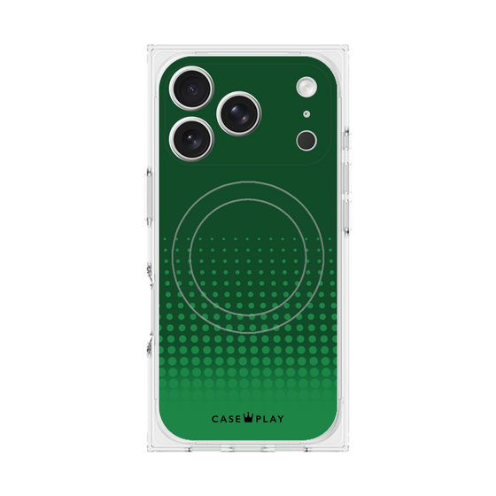 Premium Square Case with MagSafe［ Dot Gradation - Green ］