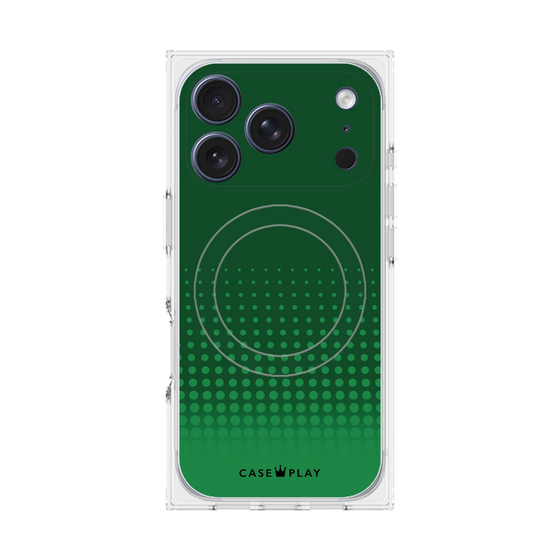 Premium Square Case with MagSafe［ Dot Gradation - Green ］