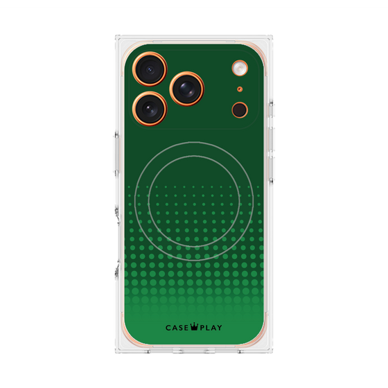 Premium Square Case with MagSafe［ Dot Gradation - Green ］