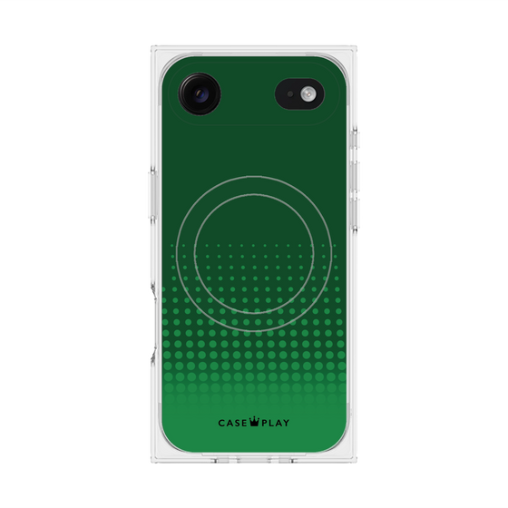 Premium Square Case with MagSafe［ Dot Gradation - Green ］