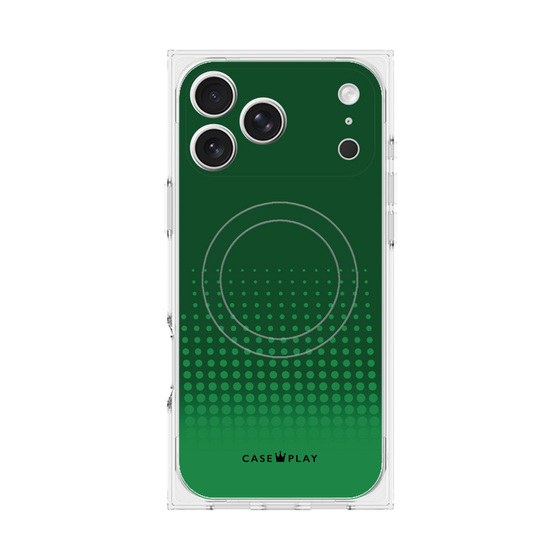 Premium Square Case with MagSafe［ Dot Gradation - Green ］