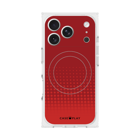 Premium Square Case with MagSafe［ Dot Gradation - Red ］