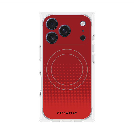 Premium Square Case with MagSafe［ Dot Gradation - Red ］