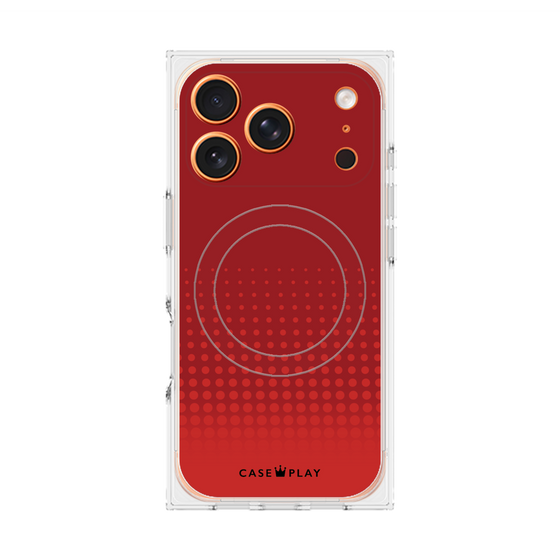 Premium Square Case with MagSafe［ Dot Gradation - Red ］