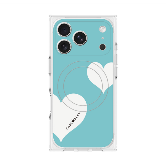 Premium Square Case with MagSafe［ Two Hearts - Blue ］
