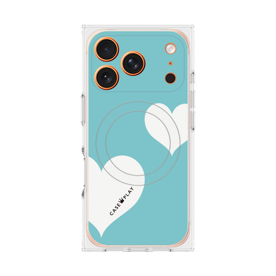 Premium Square Case with MagSafe［ Two Hearts - Blue ］