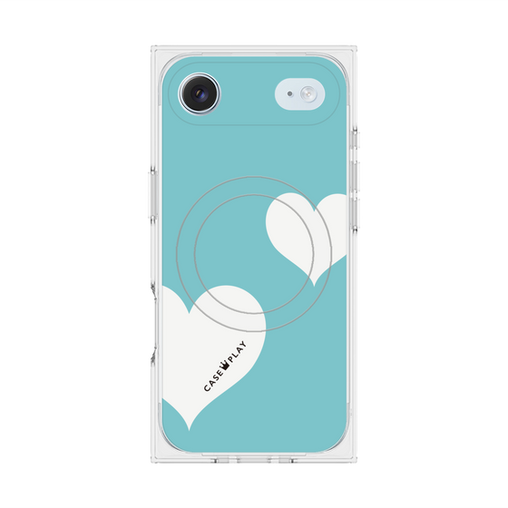 Premium Square Case with MagSafe［ Two Hearts - Blue ］