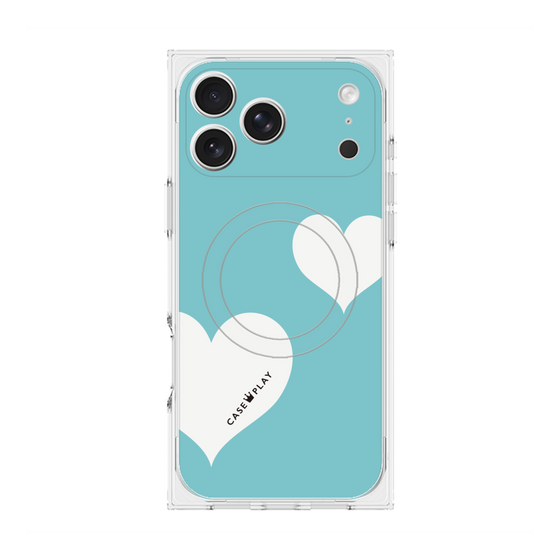 Premium Square Case with MagSafe［ Two Hearts - Blue ］