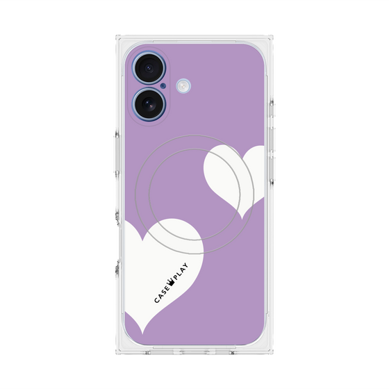 Premium Square Case with MagSafe［ Two Hearts - Purple ］