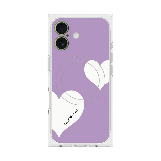 Premium Square Case with MagSafe［ Two Hearts - Purple ］
