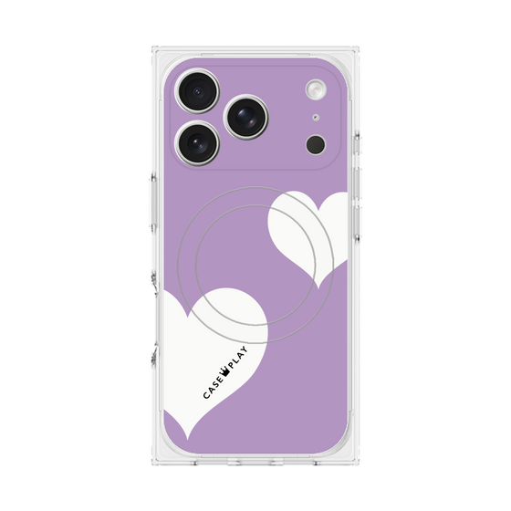 Premium Square Case with MagSafe［ Two Hearts - Purple ］