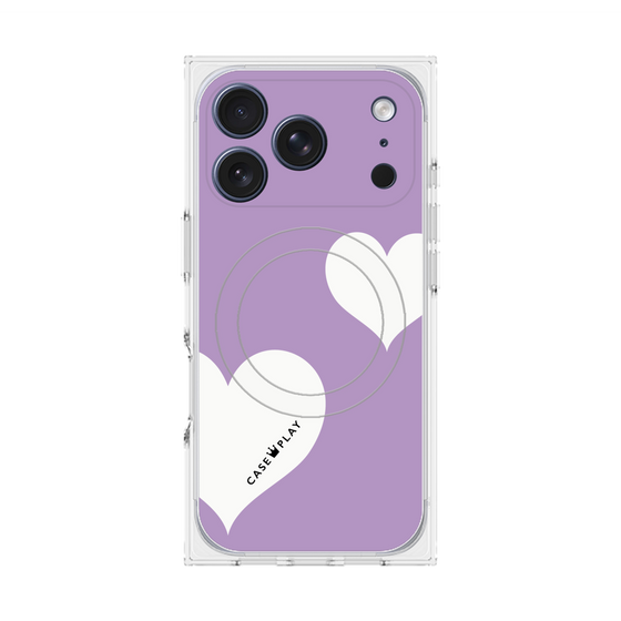Premium Square Case with MagSafe［ Two Hearts - Purple ］