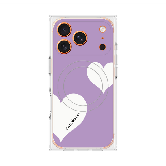 Premium Square Case with MagSafe［ Two Hearts - Purple ］