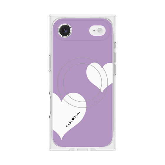 Premium Square Case with MagSafe［ Two Hearts - Purple ］