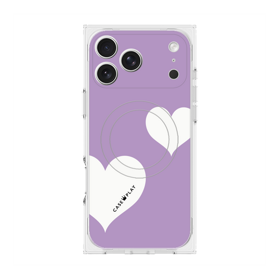 Premium Square Case with MagSafe［ Two Hearts - Purple ］