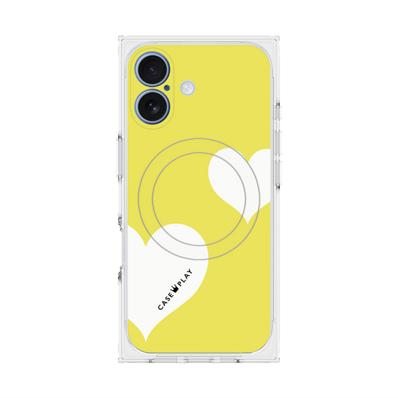 Premium Square Case with MagSafe［ Two Hearts - Yellow ］