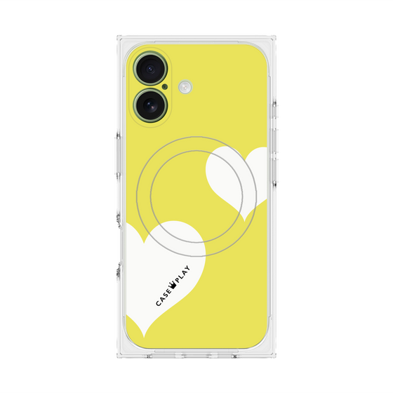 Premium Square Case with MagSafe［ Two Hearts - Yellow ］
