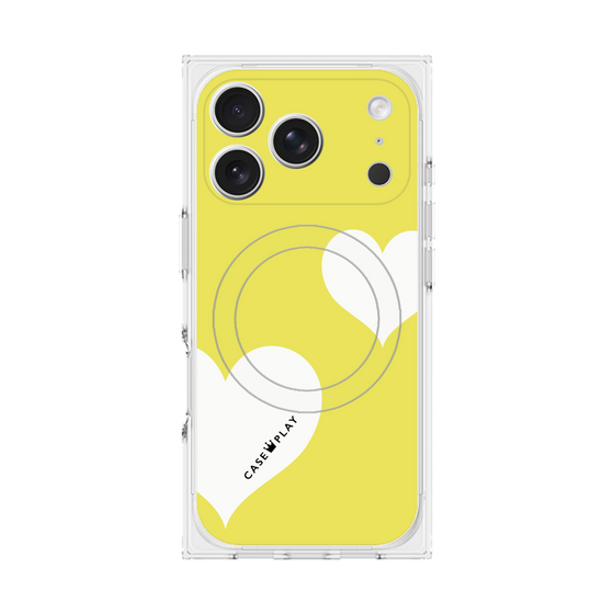 Premium Square Case with MagSafe［ Two Hearts - Yellow ］