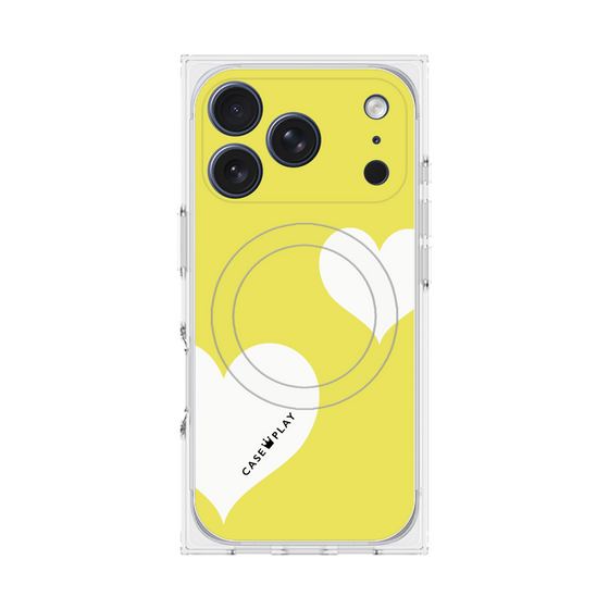 Premium Square Case with MagSafe［ Two Hearts - Yellow ］