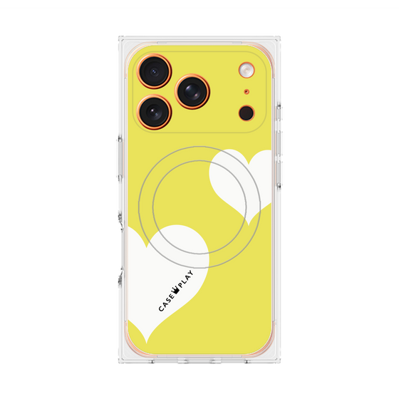 Premium Square Case with MagSafe［ Two Hearts - Yellow ］