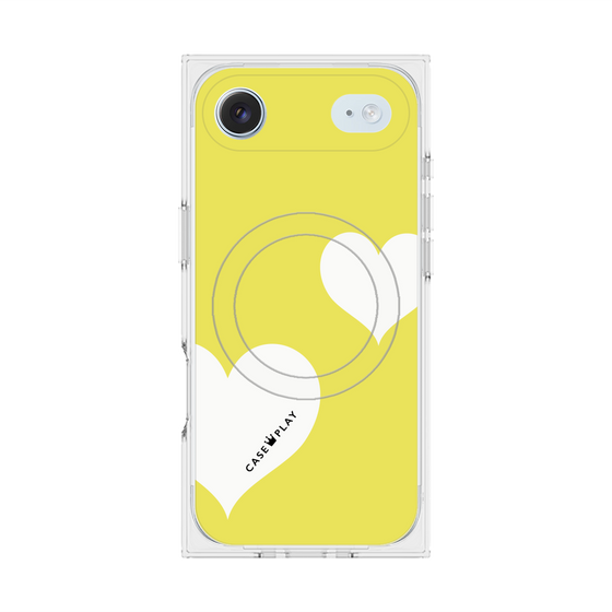 Premium Square Case with MagSafe［ Two Hearts - Yellow ］