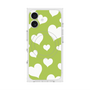Premium Square Case with MagSafe［ Dot Hearts - Green ］