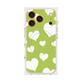 Premium Square Case with MagSafe［ Dot Hearts - Green ］