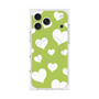 Premium Square Case with MagSafe［ Dot Hearts - Green ］
