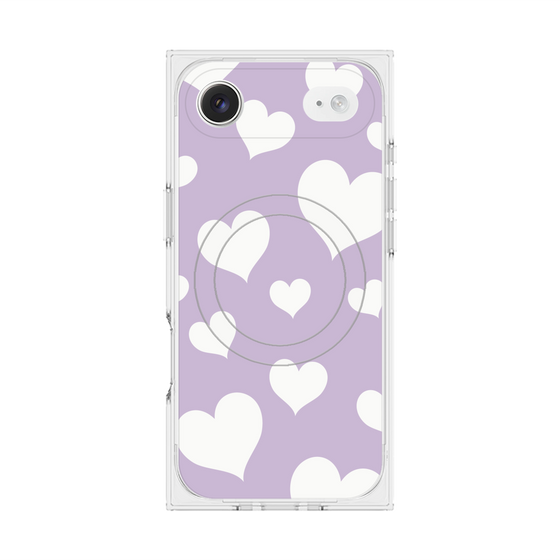 Premium Square Case with MagSafe［ Dot Hearts - Purple ］