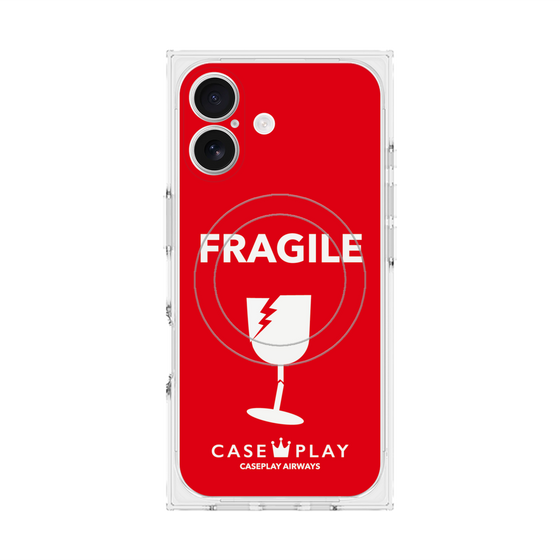 Premium Square Case with MagSafe［ FRAGILE - Red ］
