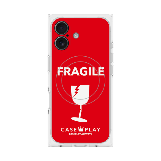 Premium Square Case with MagSafe［ FRAGILE - Red ］