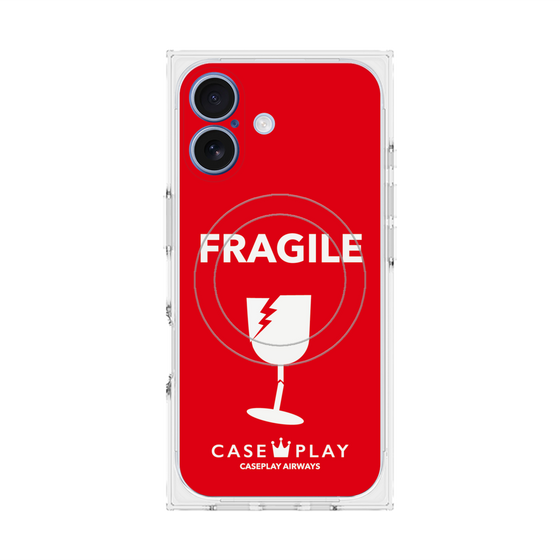 Premium Square Case with MagSafe［ FRAGILE - Red ］