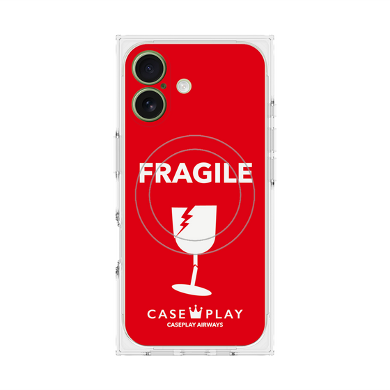 Premium Square Case with MagSafe［ FRAGILE - Red ］
