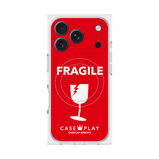Premium Square Case with MagSafe［ FRAGILE - Red ］