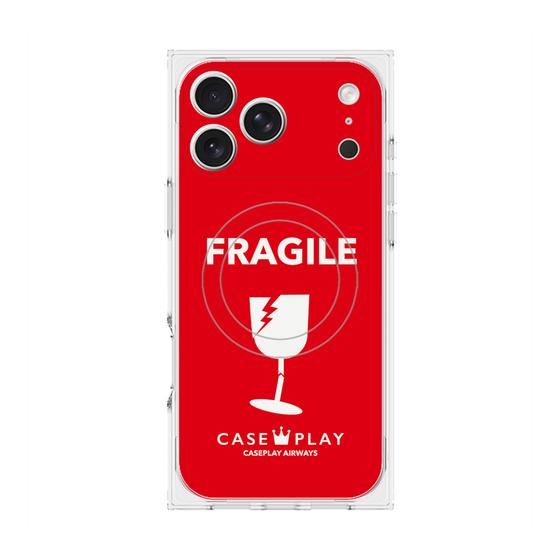 Premium Square Case with MagSafe［ FRAGILE - Red ］