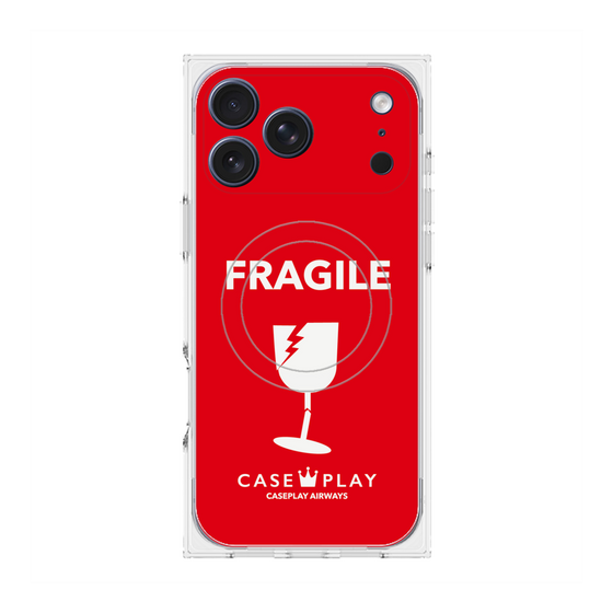 Premium Square Case with MagSafe［ FRAGILE - Red ］