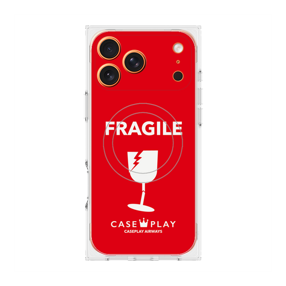 Premium Square Case with MagSafe［ FRAGILE - Red ］