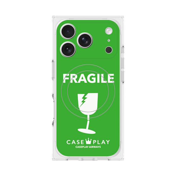 Premium Square Case with MagSafe［ FRAGILE - Green ］